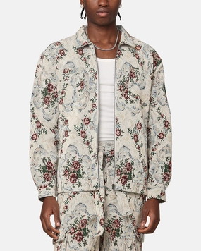 Heat Resistant Layer XXIII Floral Jacquard Jacket White Antique
