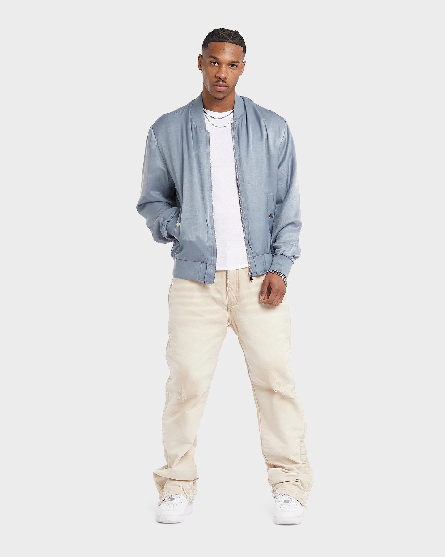 QuickAccessPockets Bandana XXIII Florian Light Weight Bomber Jacket Blue