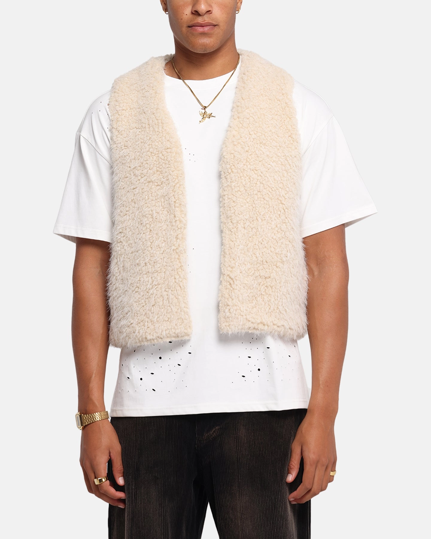 XXIII Fur Vest Cream Temperature Regulating Fabric