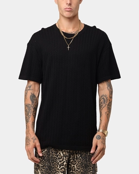 No Slip Shoulder Design XXIII Hampton Knit T-Shirt Black