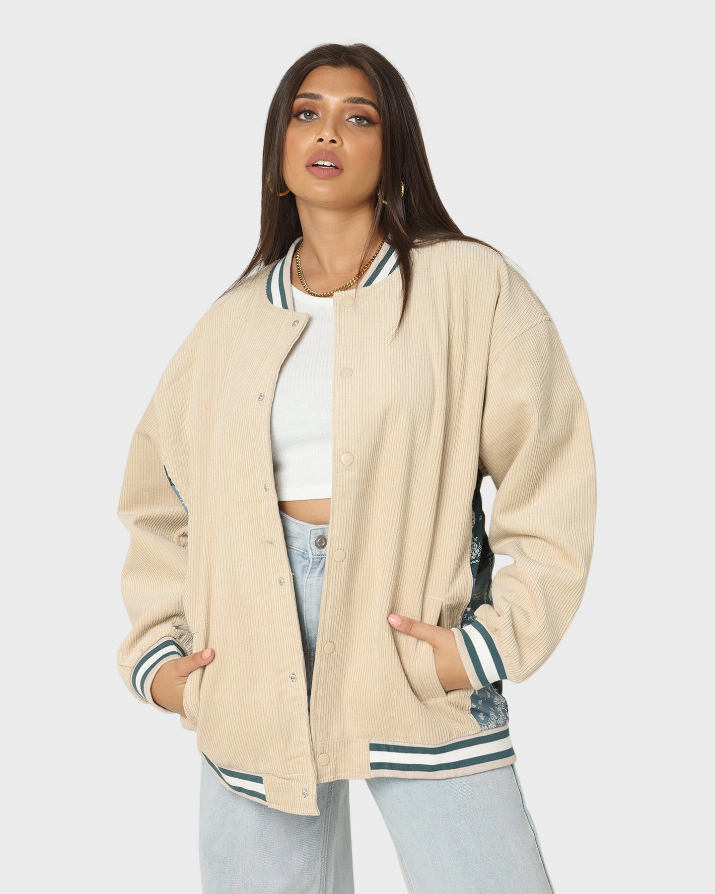 XXIII Hellekin Cord Bomber Jacket Cream Document