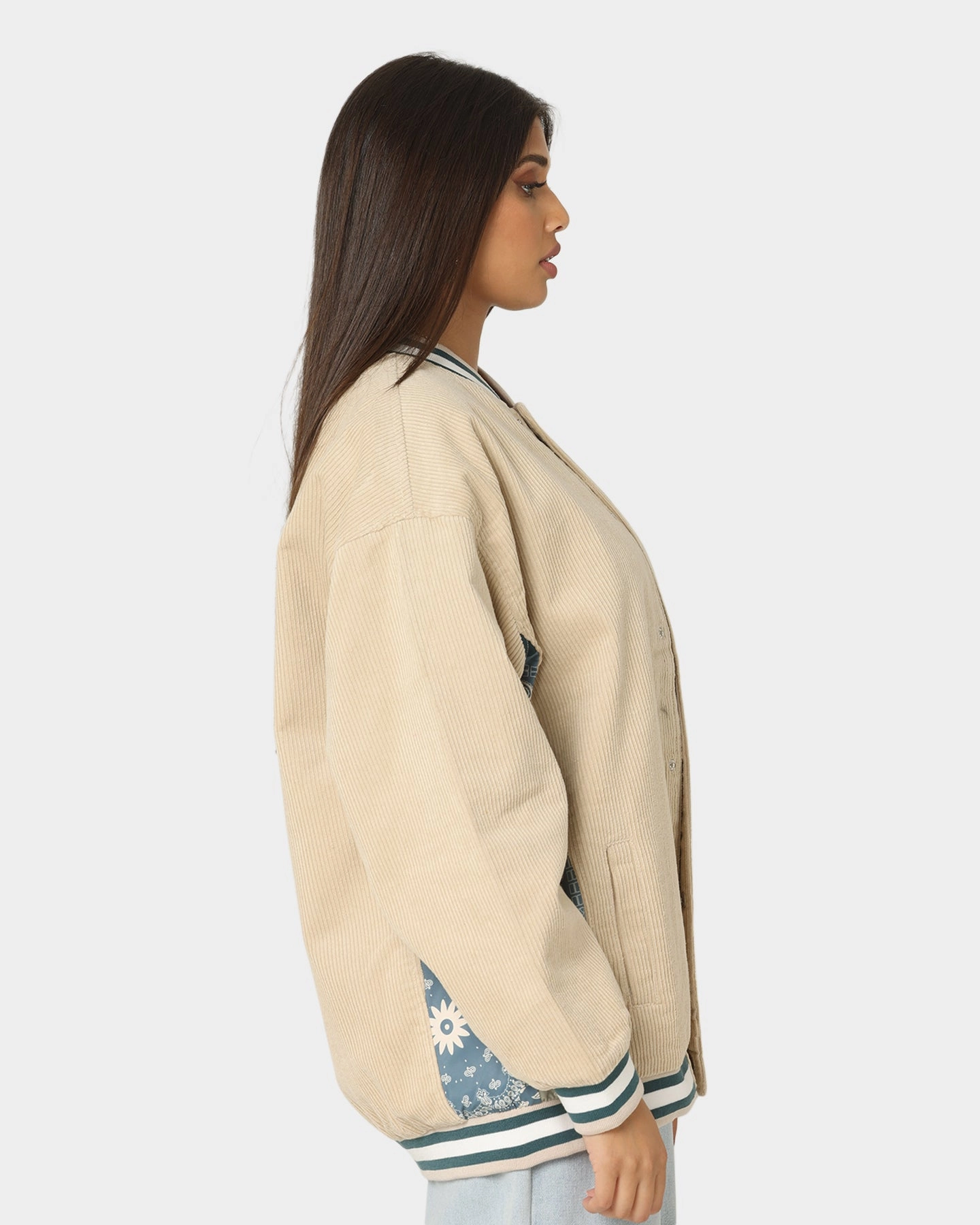 XXIII Hellekin Cord Bomber Jacket Cream Lightweight