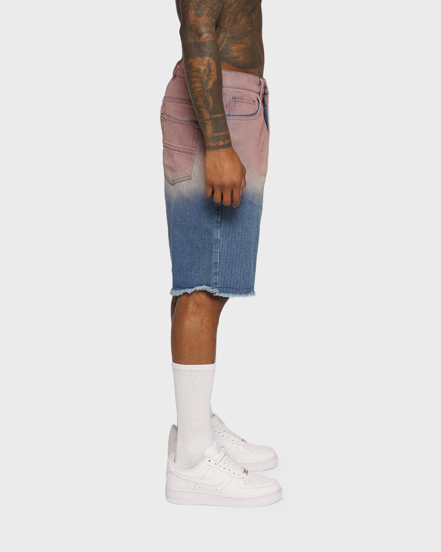 XXIII Huelva Gradient Denim Shorts Blue/Pink Versatile Wear RollUpFasten