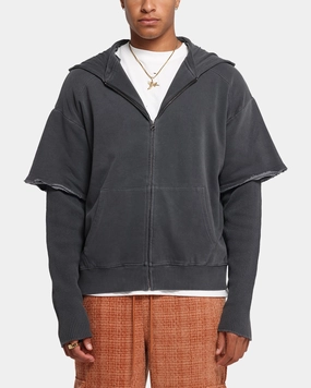 Modular Design XXIII Hybrid Layered Hoodie Washed Black