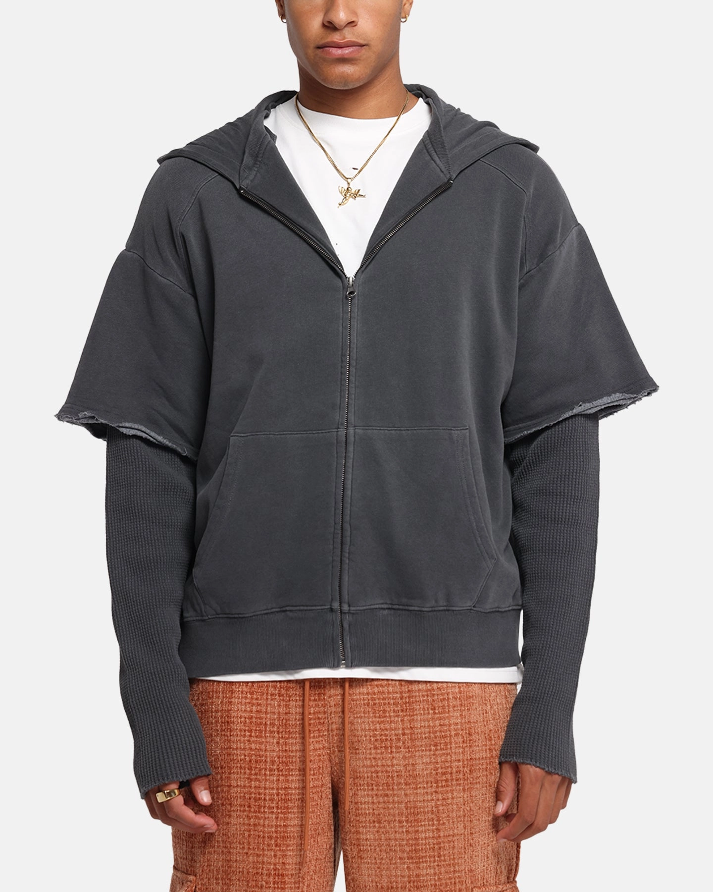 Modular Design XXIII Hybrid Layered Hoodie Washed Black