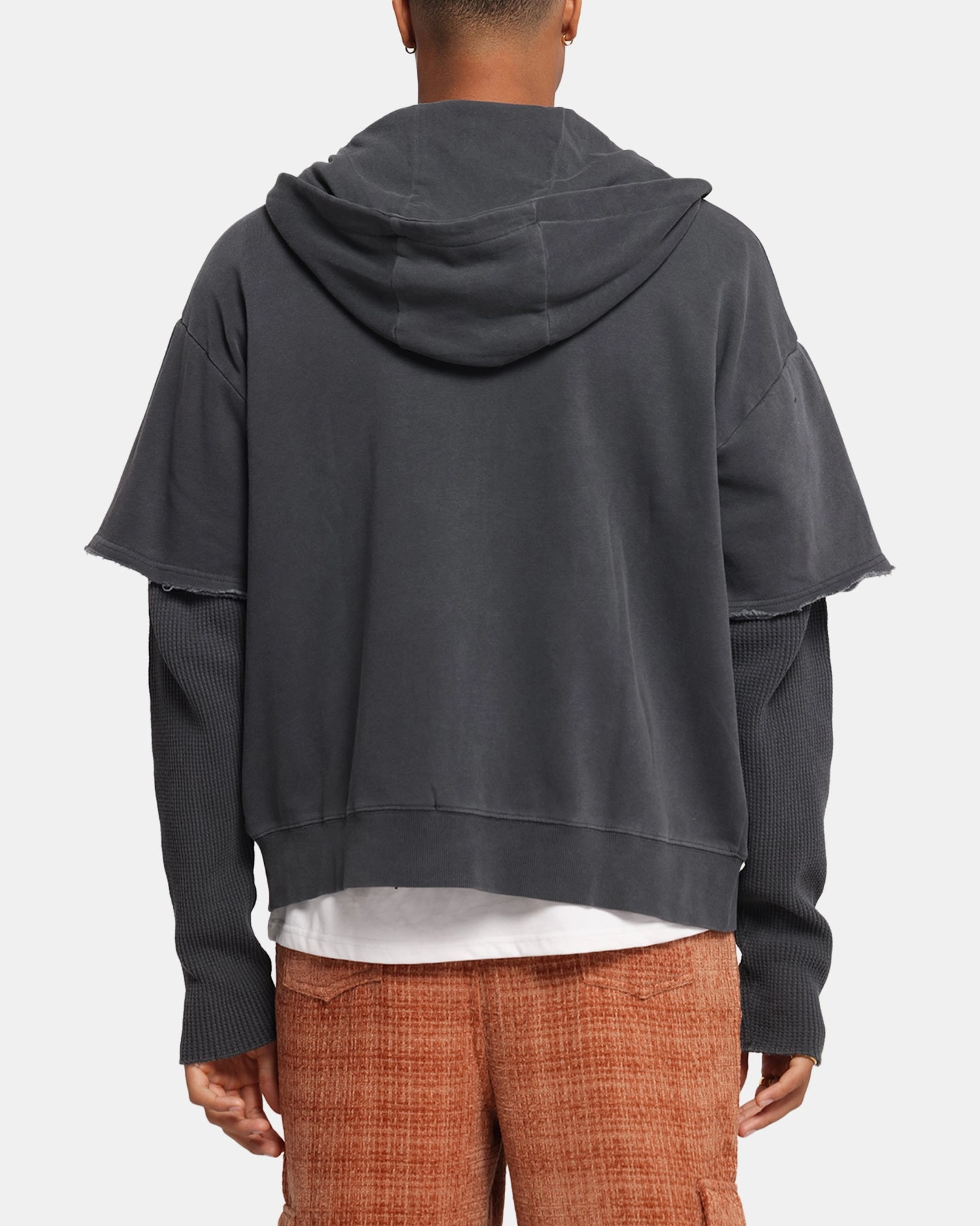 deterrence XXIII Hybrid Layered Hoodie Washed Black