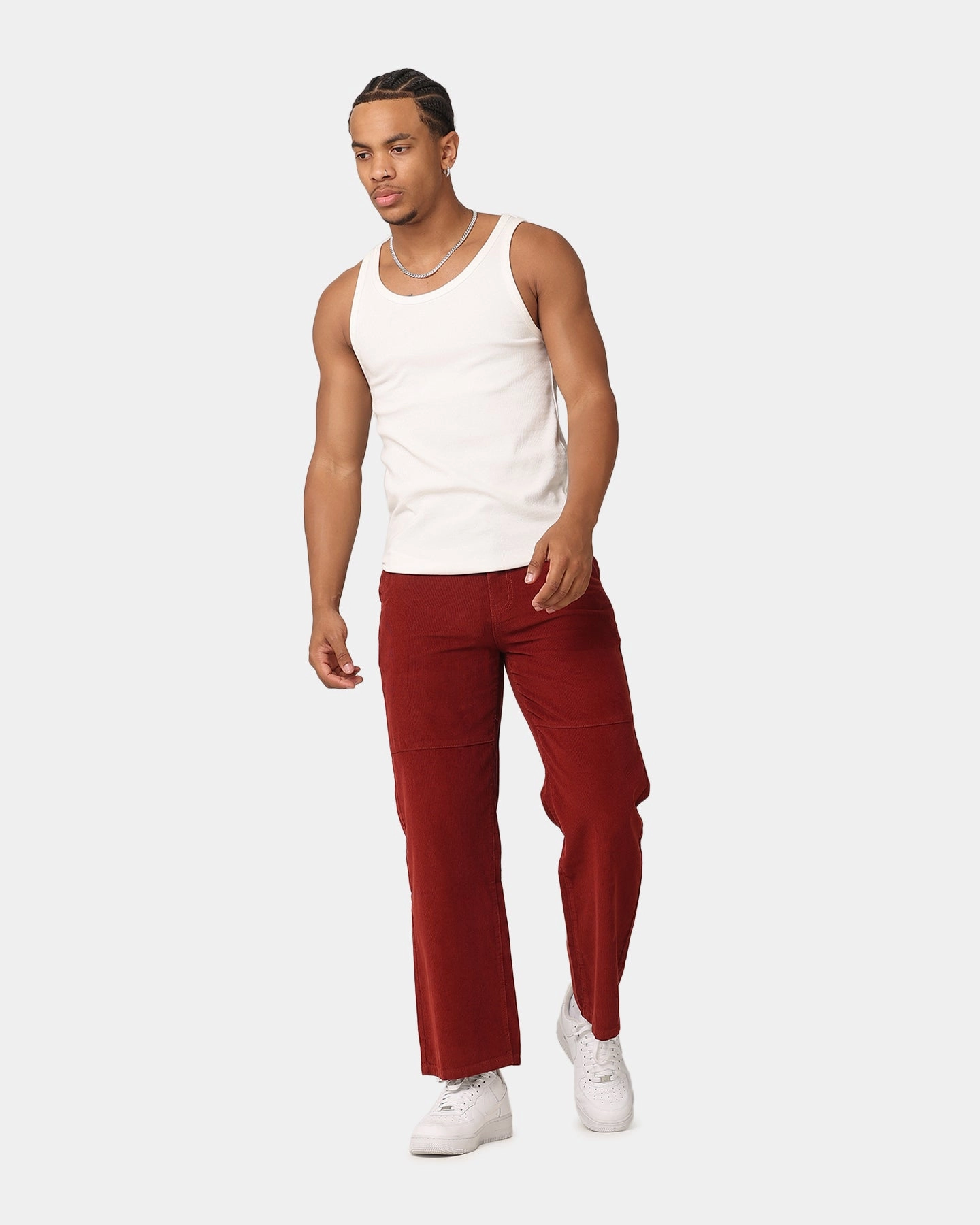 Tear Resistant Weave Feminine Cut XXIII Jante Corduroy Pants Rust