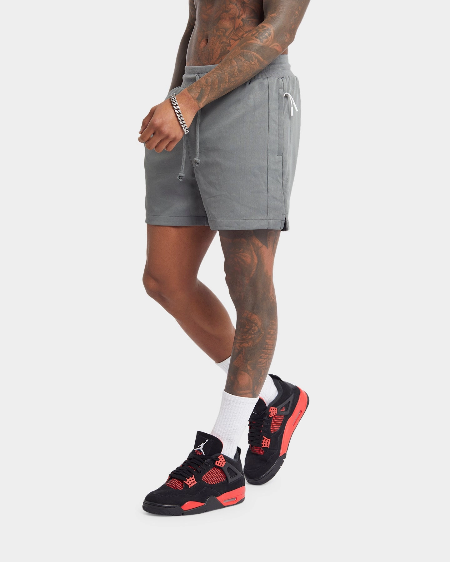 XXIII Jonas Knit Shorts Dark Grey Flexible Hemline Easy Comfort Fit
