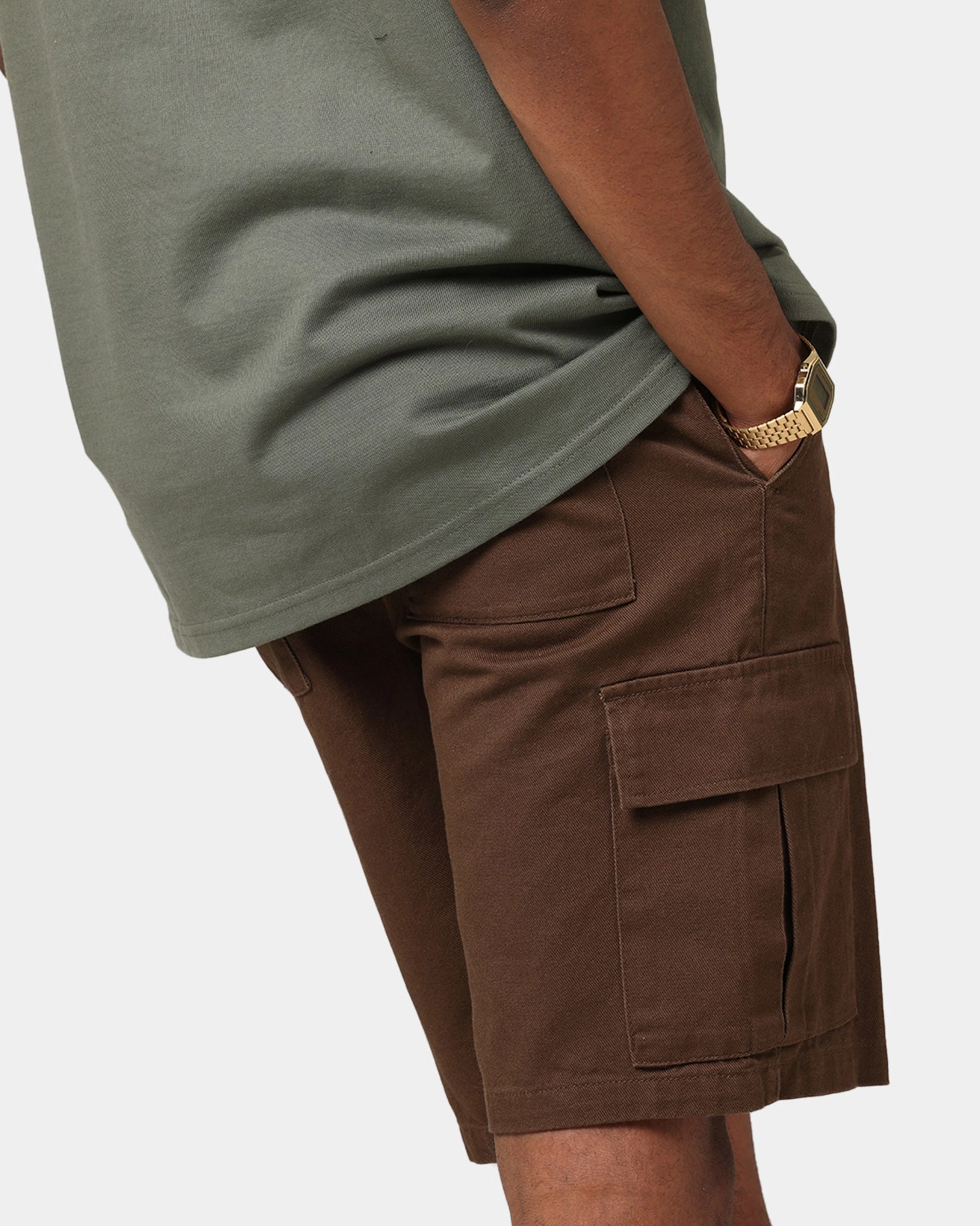 XXIII Jordy Cargo Shorts Dark Brown Ergonomic Pattern Cutting Stretch Comfort