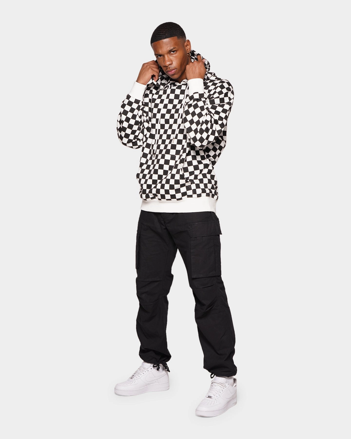 XXIII Keary Checker Hoodie Black/White Anti Pill Treatment