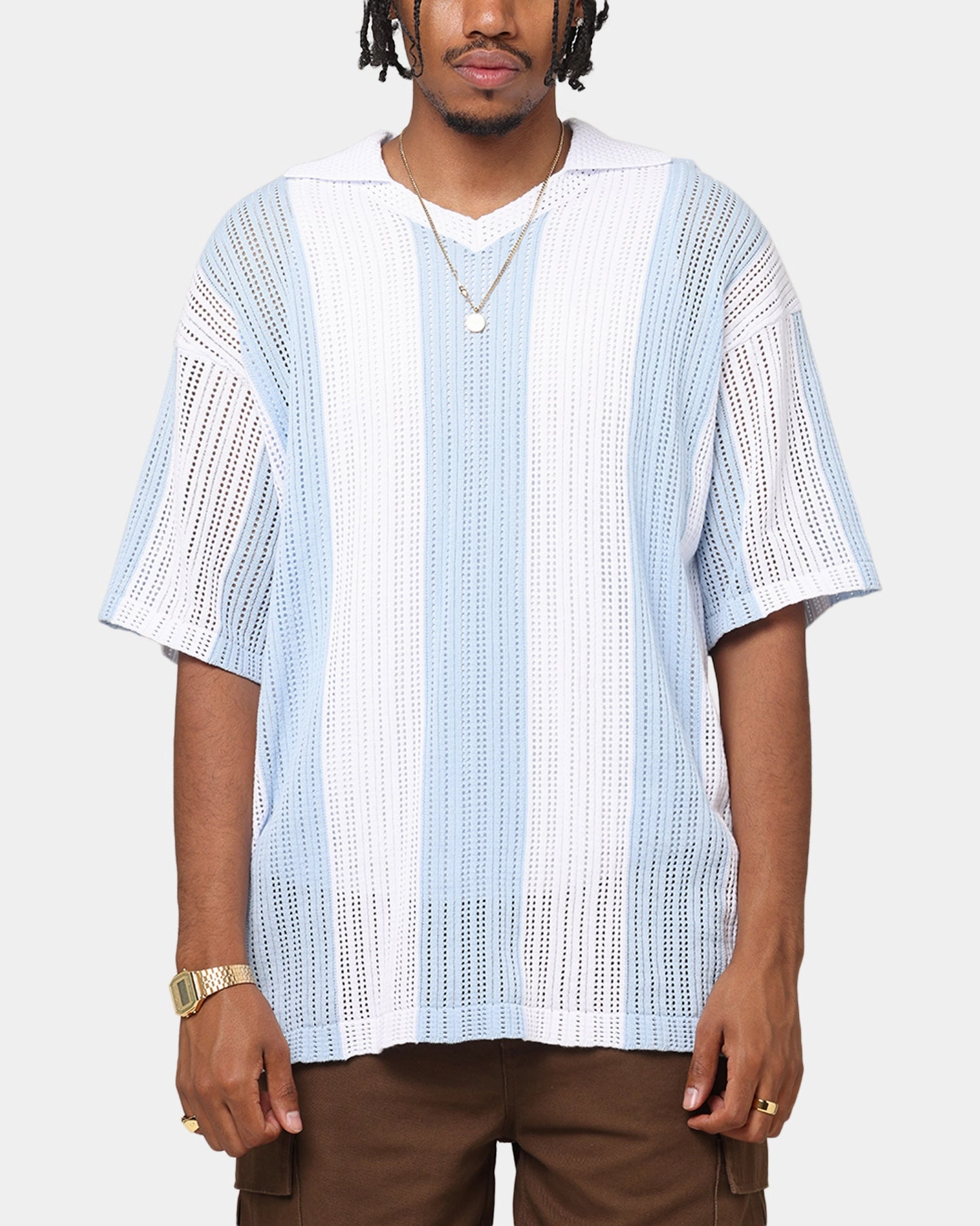 Wear Resistant Reinforcement Yarn Dye Effect XXIII Knit Jersey Blue/White