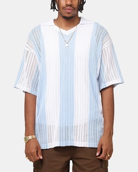 Wear Resistant Reinforcement Yarn Dye Effect XXIII Knit Jersey Blue/White