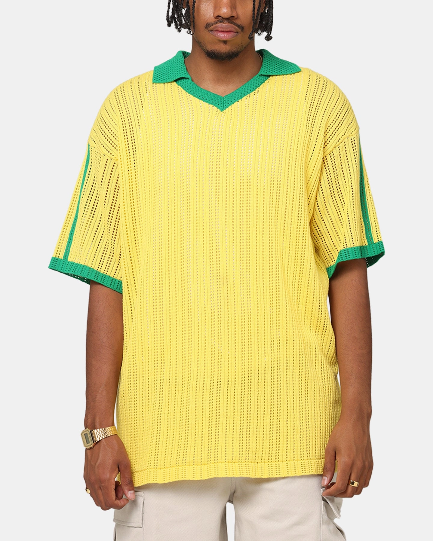 XXIII Knit Jersey Yellow/Green Tear Resistant Fabric