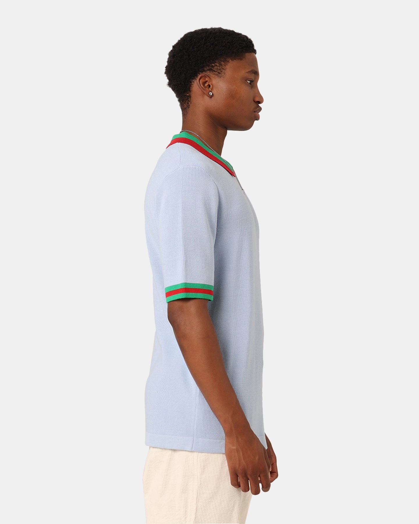 Versatile Wardrobe Solid Color XXIII Kurt Knitted Polo Shirt Blue