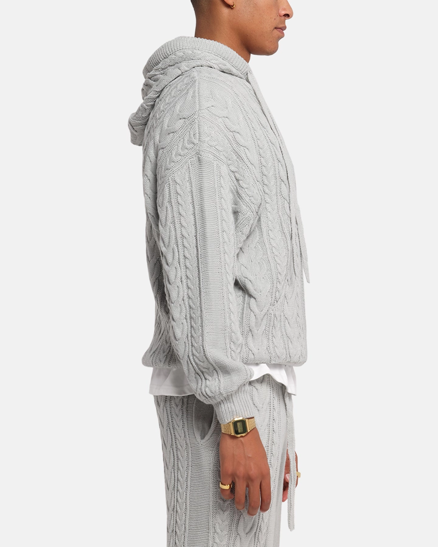Breathable Construction XXIII Lakes Knitted Hoodie Grey