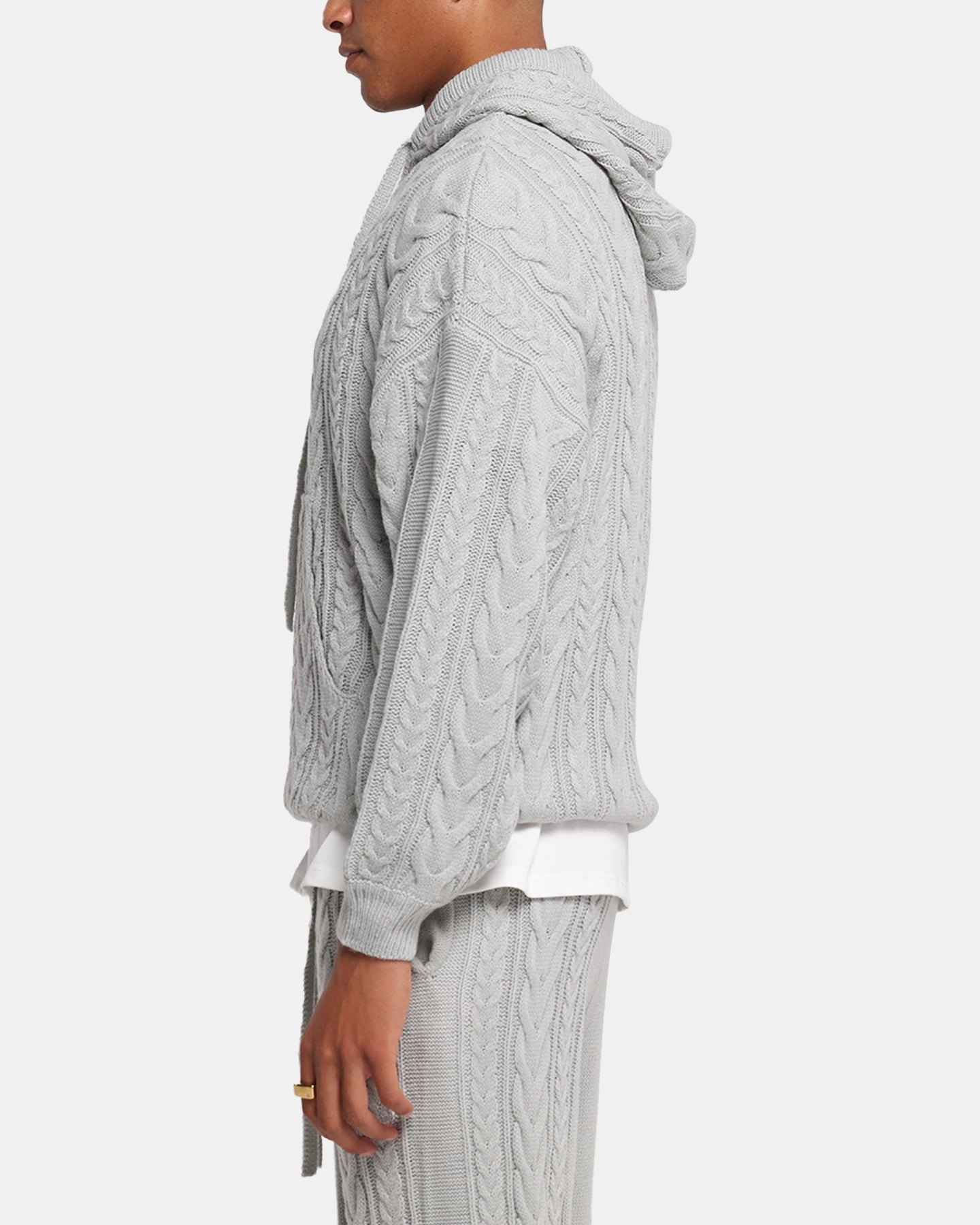 XXIII Lakes Knitted Hoodie Grey Premium High Stretch
