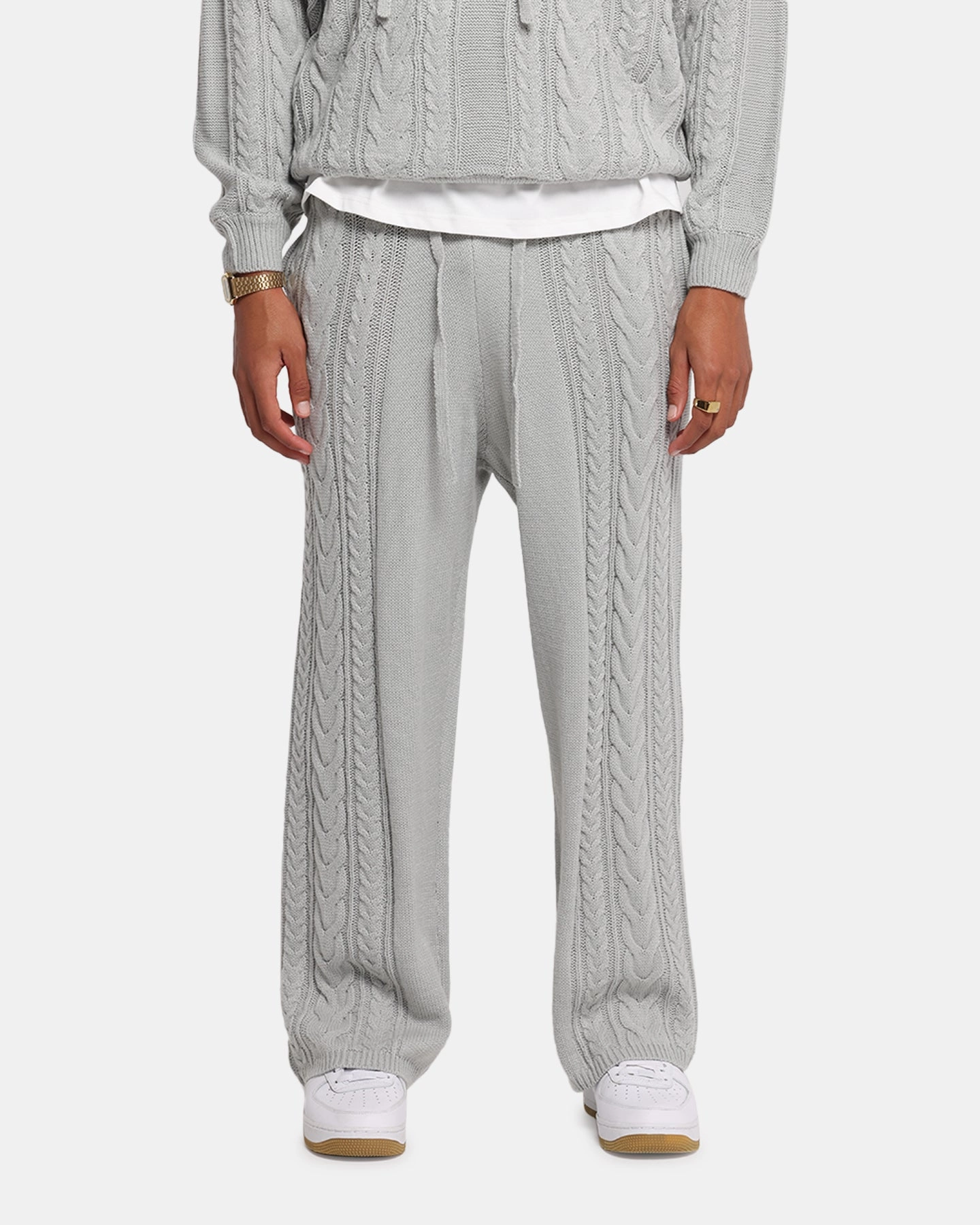 XXIII Lakes Knitted Pants Grey Urban Fit Flexible Design