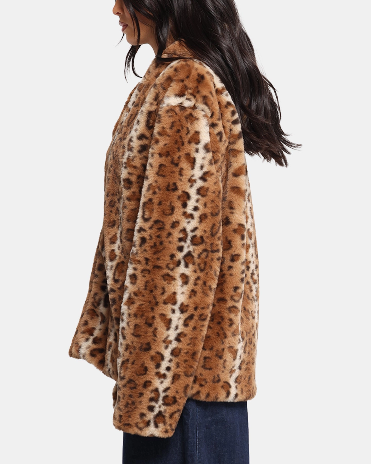 slim fit XXIII Leopard Fur Jacket Leopard