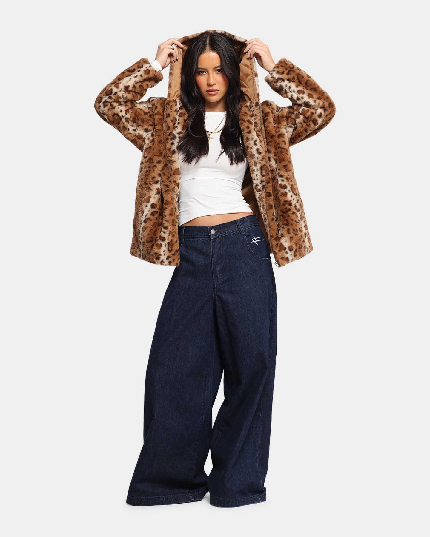 autumn season Seamless Edging XXIII Leopard Fur Jacket Leopard