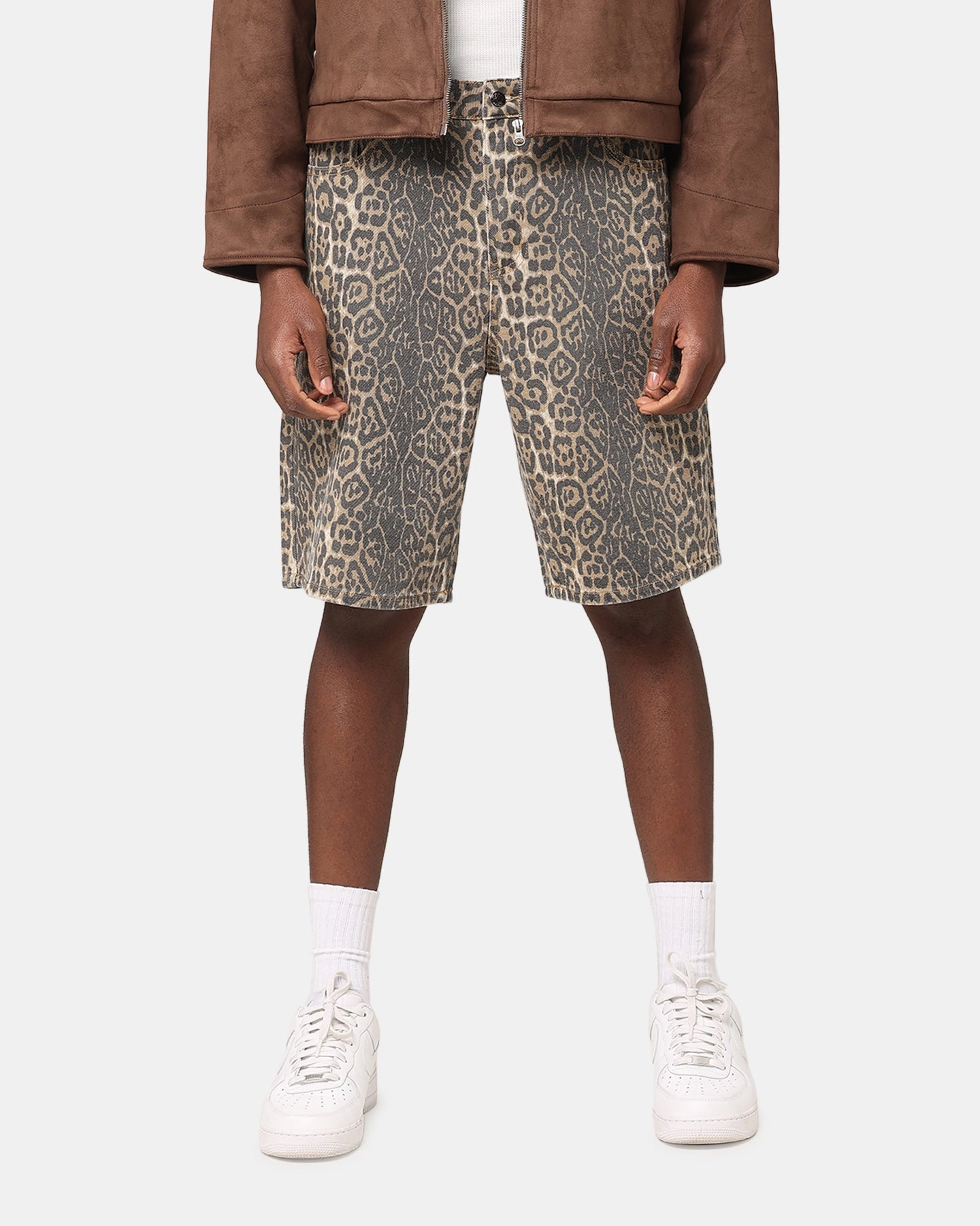 No Ride Up Technology XXIII Leopard Jorts Leopard