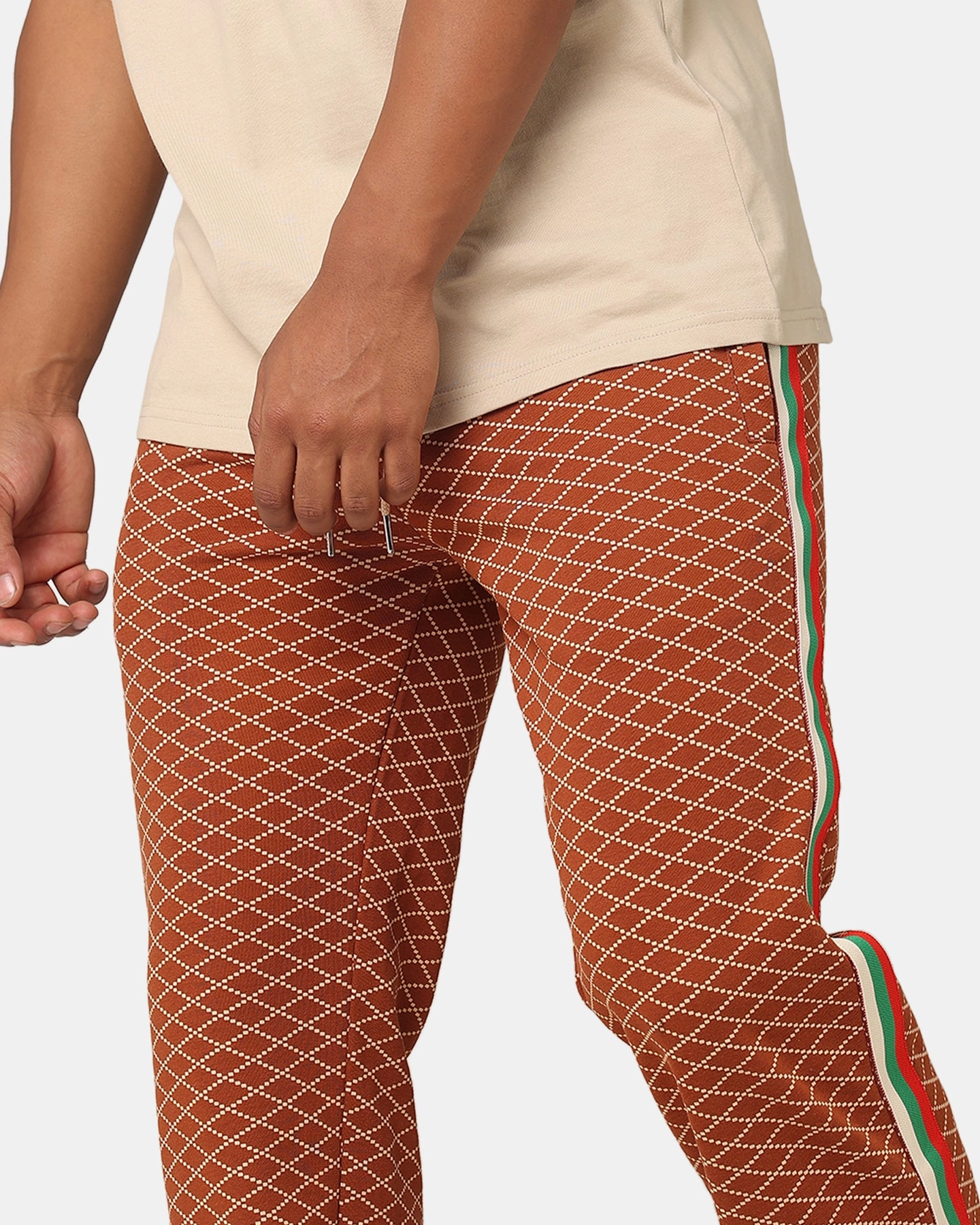 Windproof coating Comfortable Layers XXIII Luxe Printed Pants Brown
