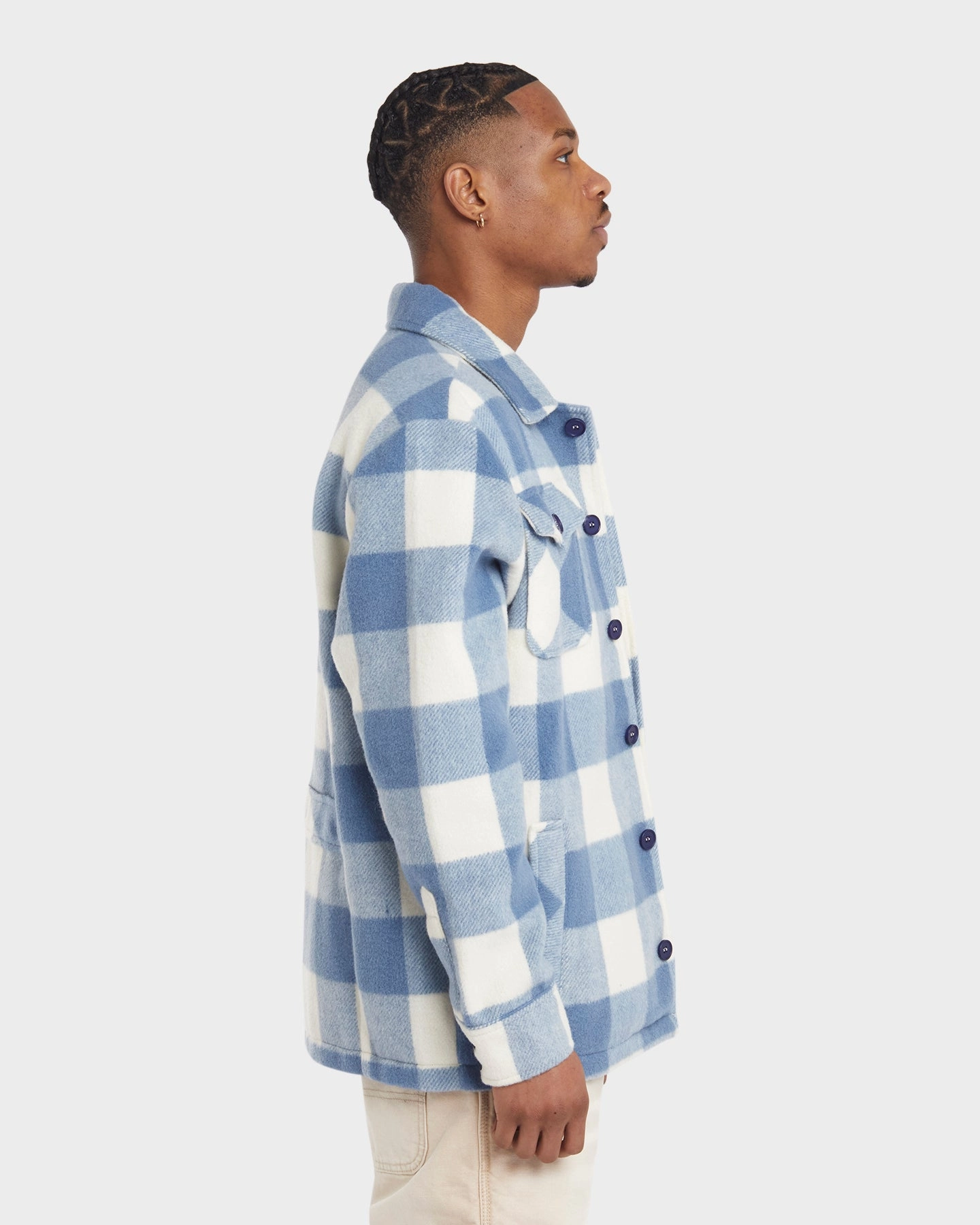 Oversized Cozy Design XXIII Mikhail Plaid Jacket Blue/White