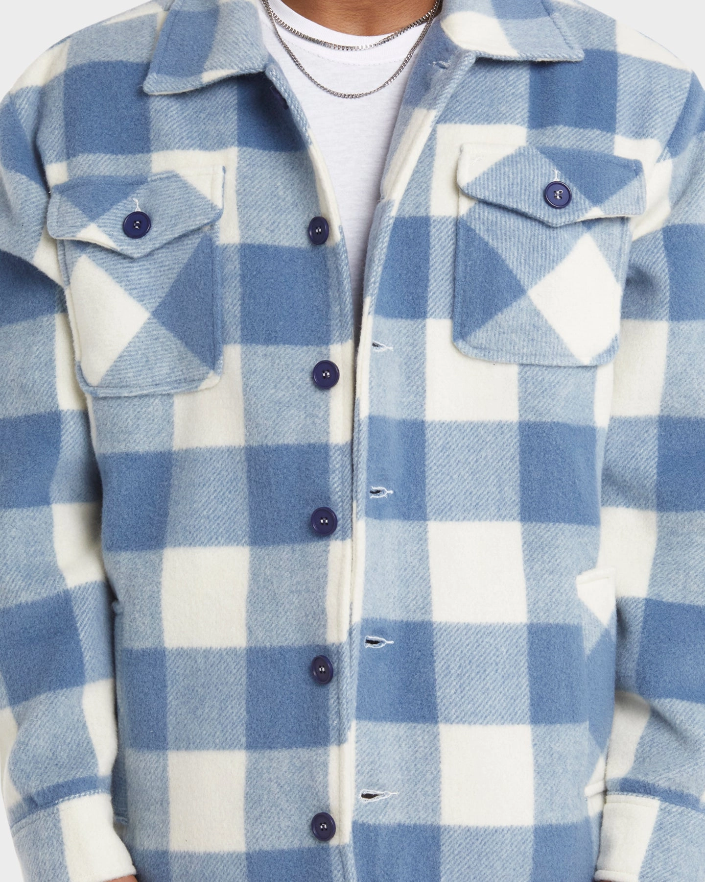 Office quilted XXIII Mikhail Plaid Jacket Blue/White