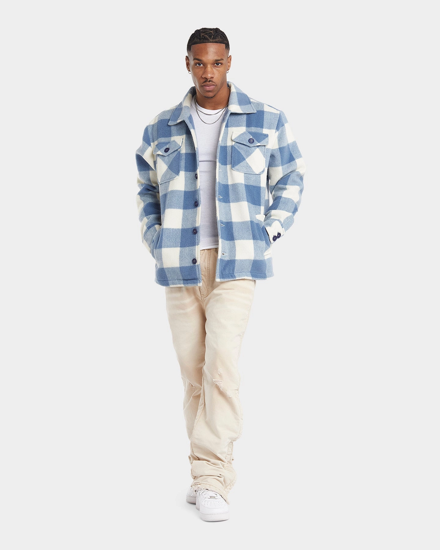 Martial-arts XXIII Mikhail Plaid Jacket Blue/White