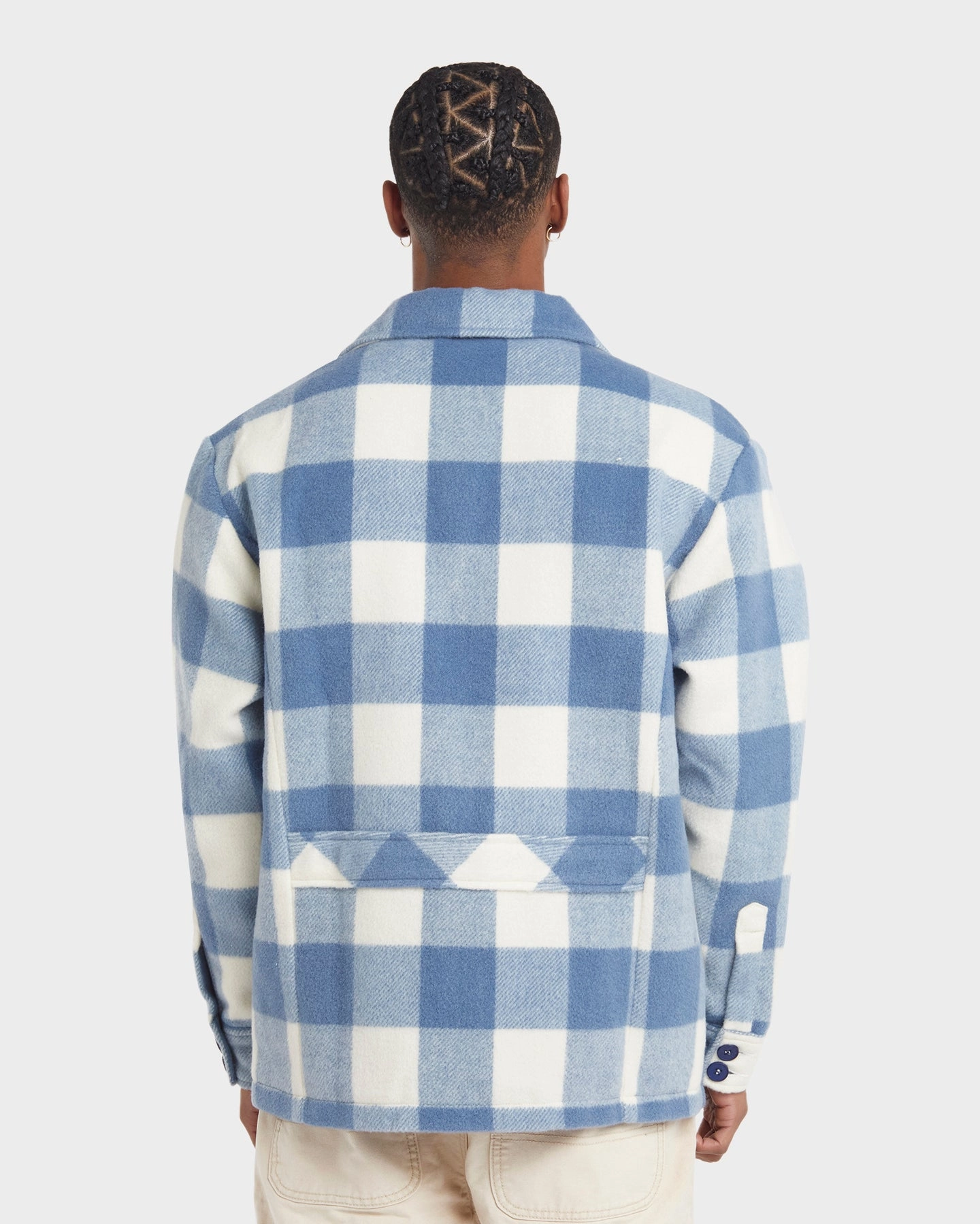 XXIII Mikhail Plaid Jacket Blue/White Plus Size Clock