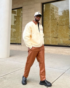 XXIII Mykel Leather Pants Tan Comfort Flex Breathable activewear