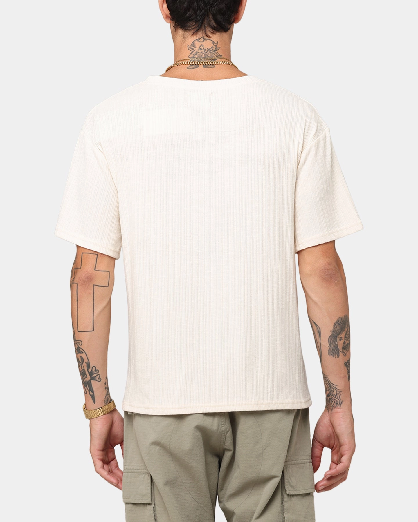 XXIII Open Neck T-Shirt Sand Oversized Fit