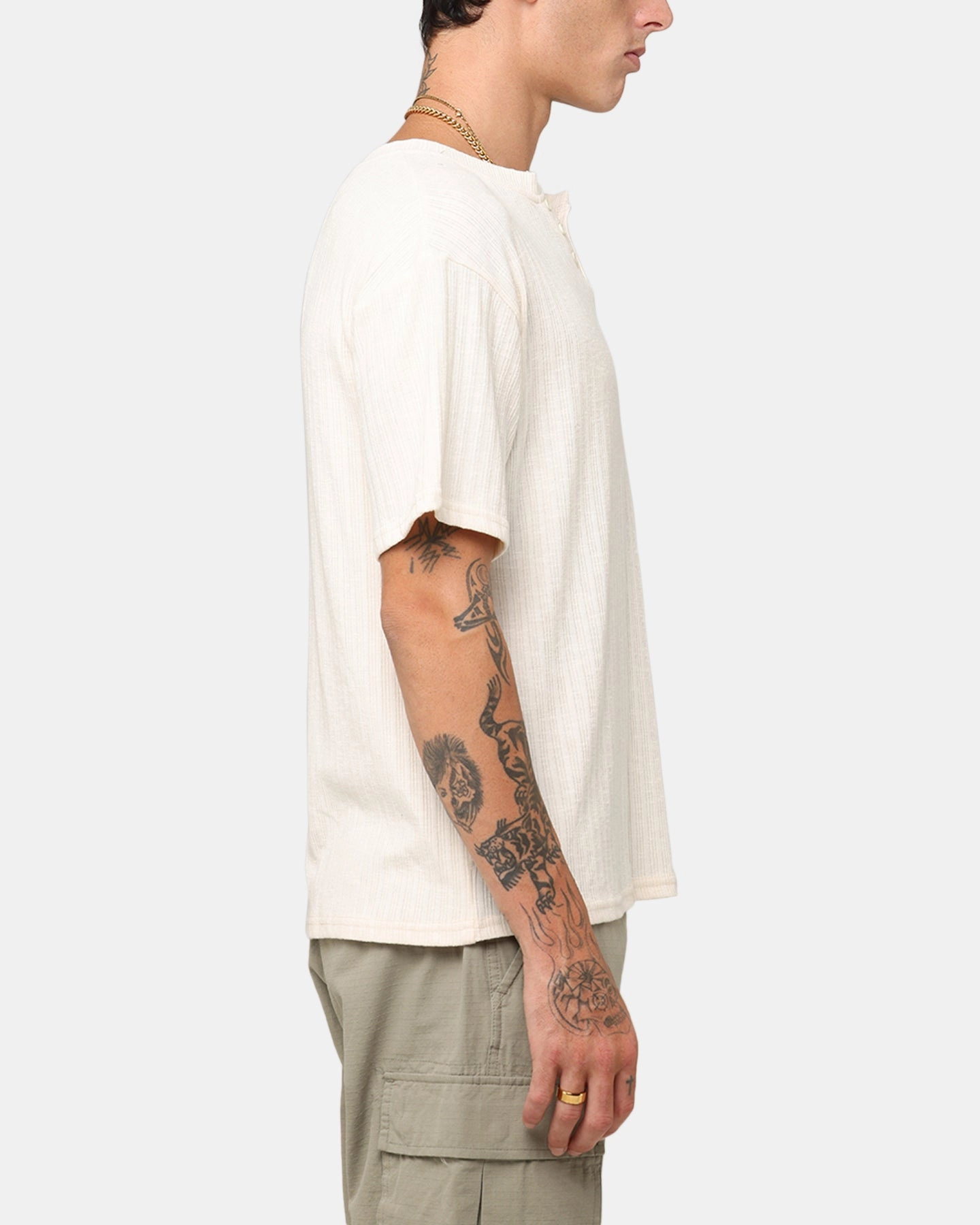 XXIII Open Neck T-Shirt Sand Reinforced Neckline