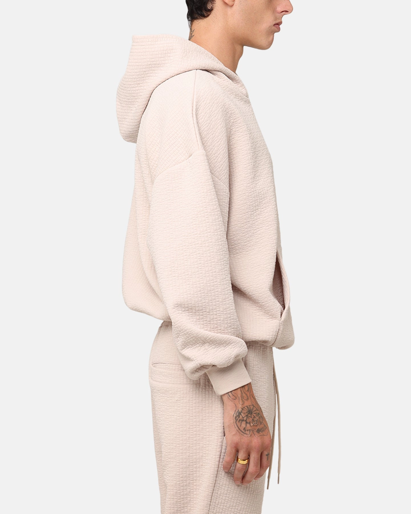 XXIII Pebble Textured Hoodie Stone Long service life