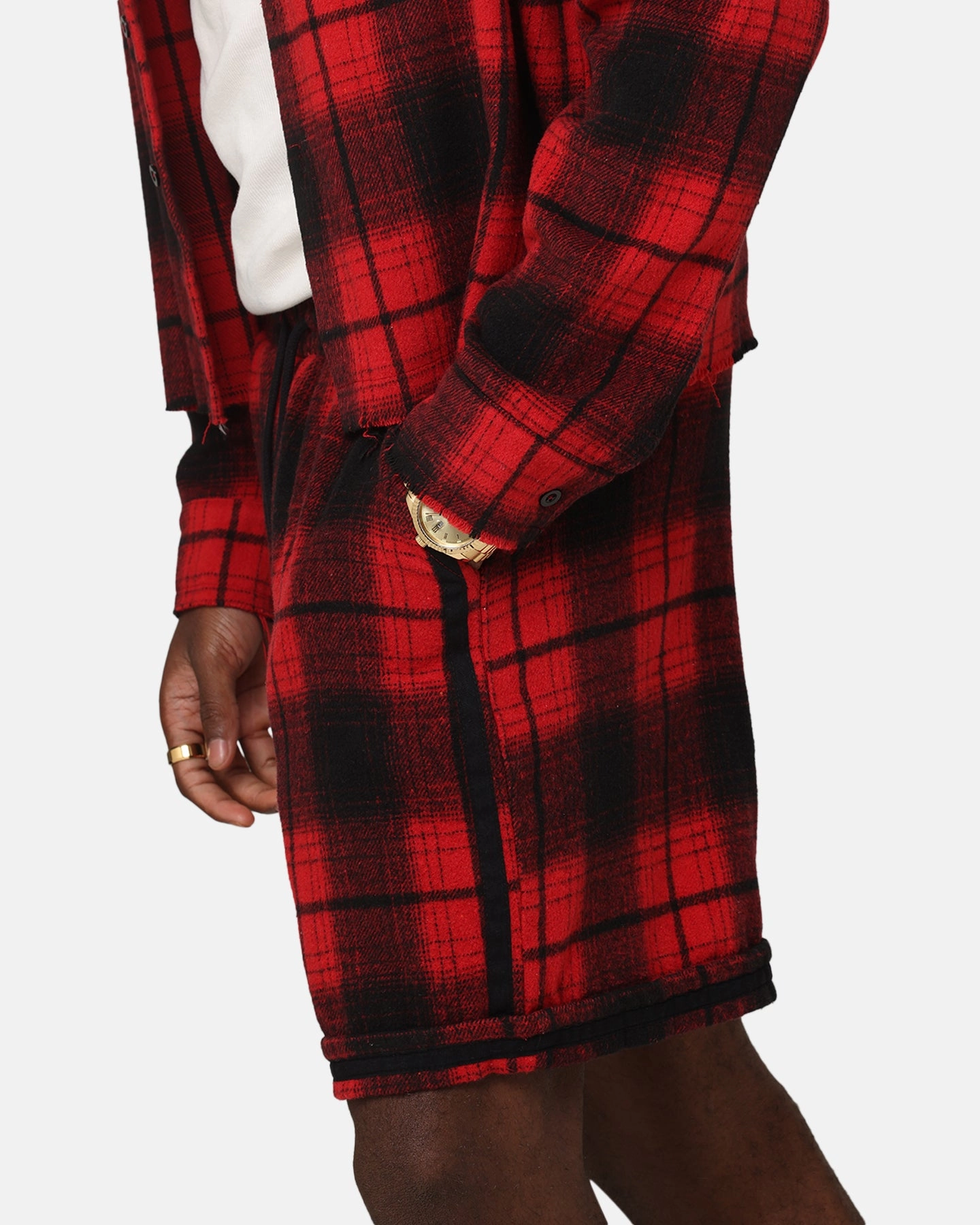 Beach Vibes Soft Stretch XXIII Plaid Ball Shorts Red