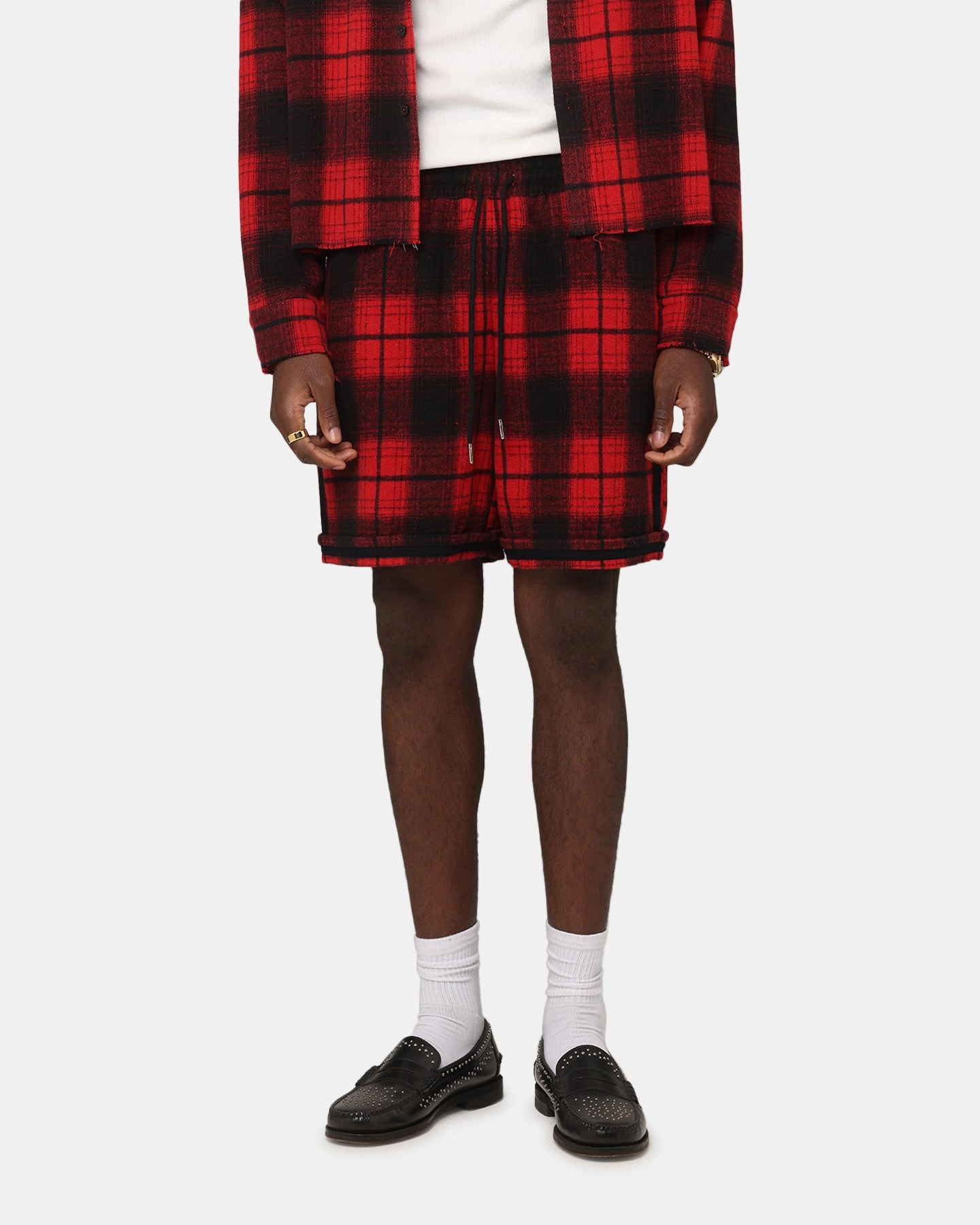 XXIII Plaid Ball Shorts Red RecycledPolyester