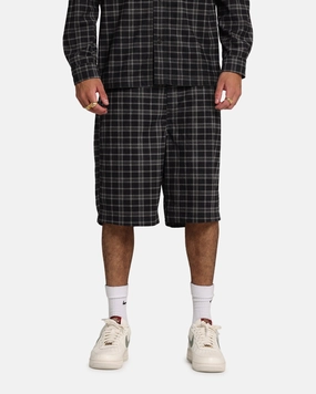 XXIII Plaid Corduroy Jorts Black/Grey Casual Outfit Workout Ready Design
