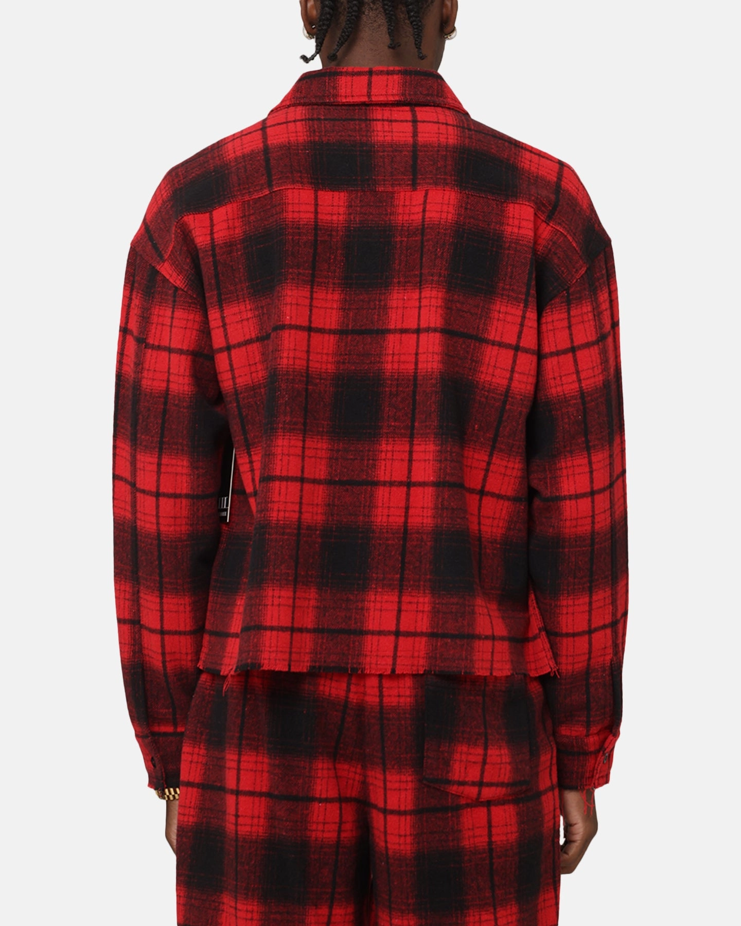 XXIII Plaid Long Sleeve Overshirt Red High Street Fashion