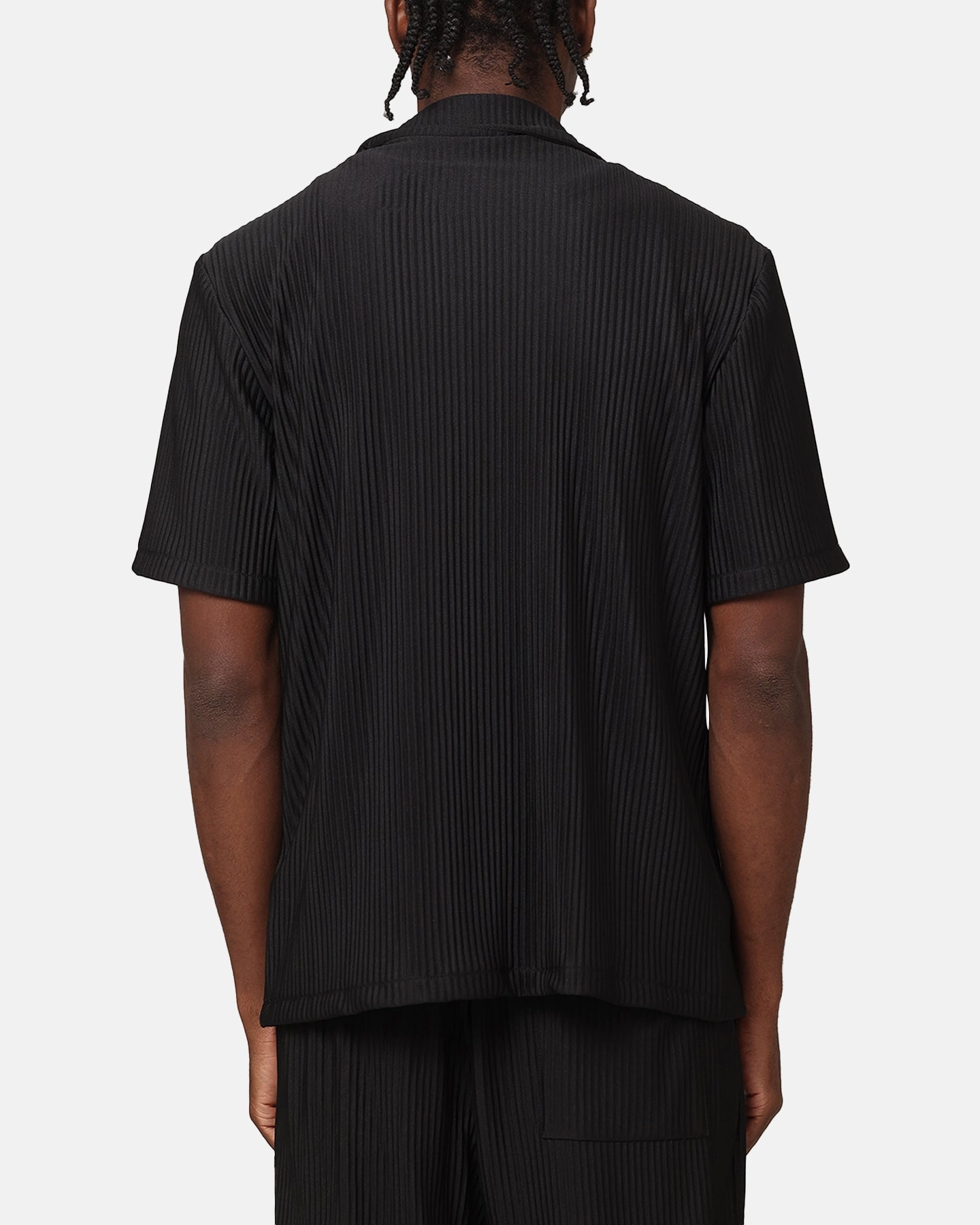 XXIII Pleated Button Up Shirt Black No Slip Shoulder Grip