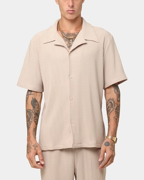 Button front XXIII Pleated Button Up Shirt Tan