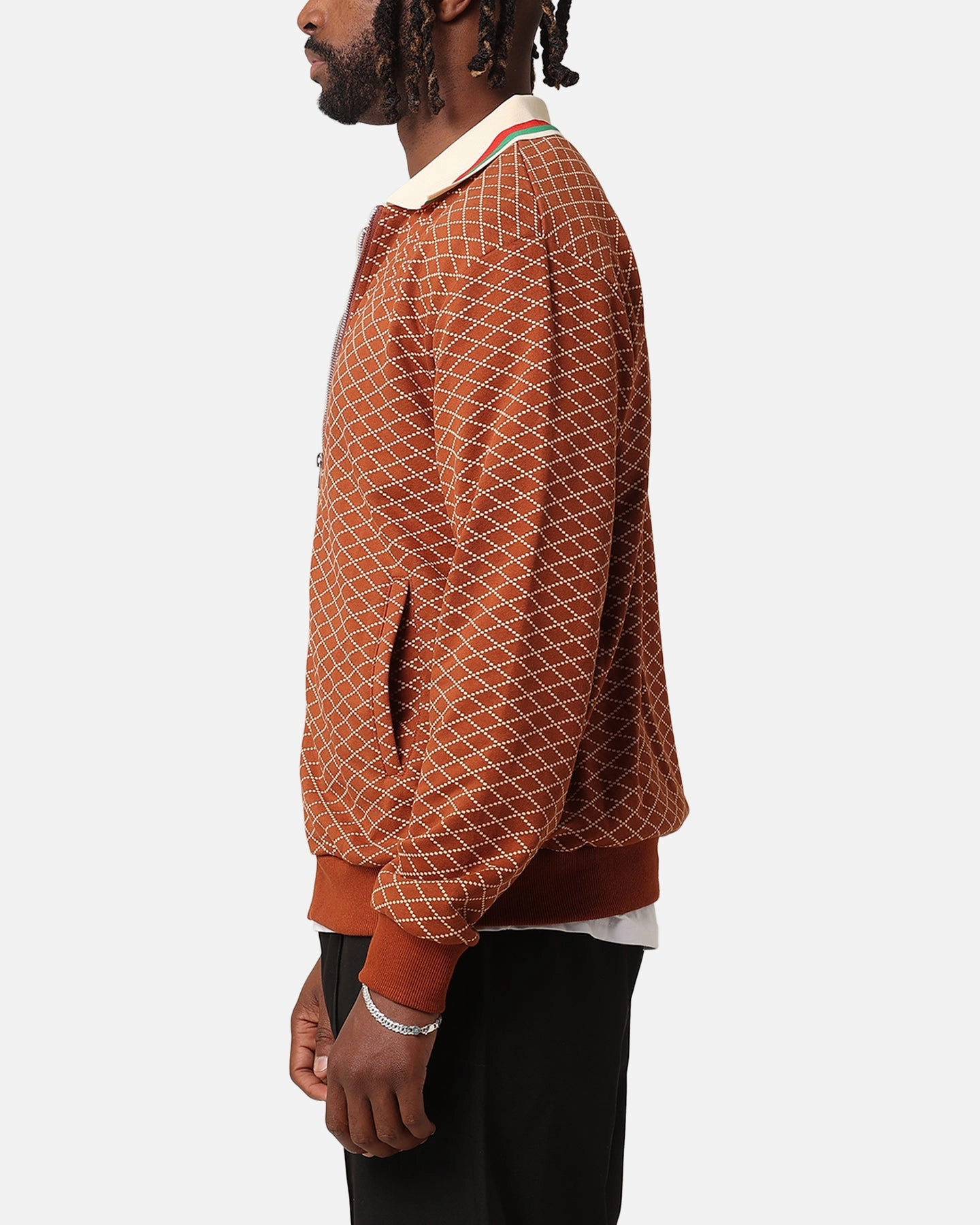 cyclist XXIII Printed Bomber Jacket Brown