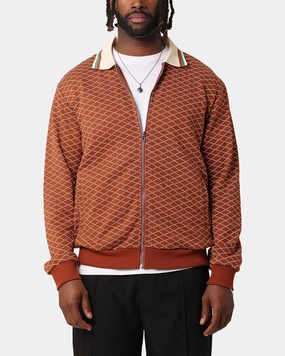 XXIII Printed Bomber Jacket Brown Cozy Design