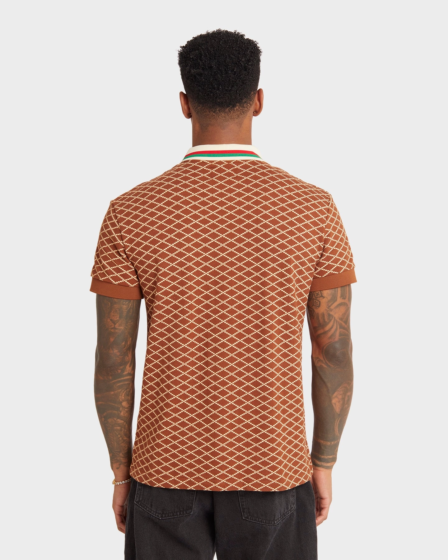 ButtonDown Collar XXIII Printed Polo Brown