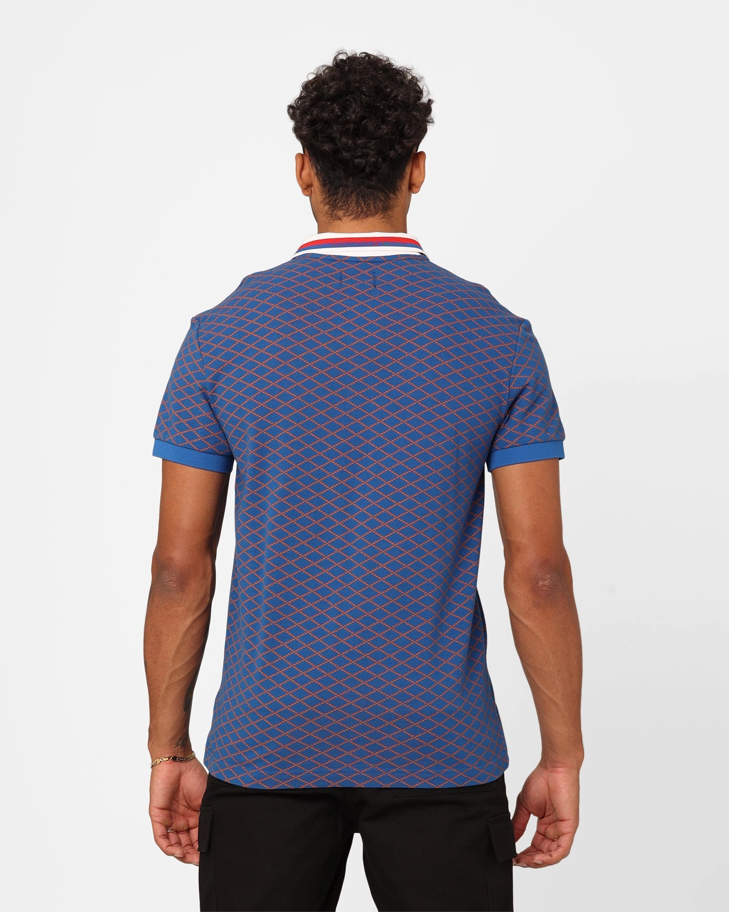 XXIII Printed Polo Shirt Blue/Brown NonRestrictive Cut