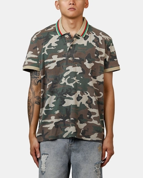 Breathable Knitwear XXIII Printed Polo Shirt Washed Camo