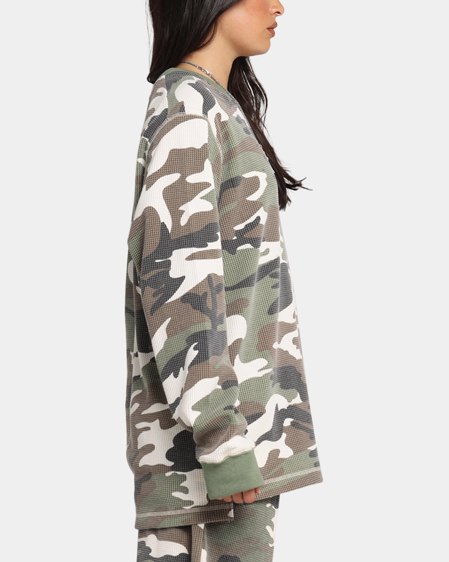 Elderly Comfort MinimalistStitching XXIII Printed Thermal Long Sleeve T-Shirt Camo