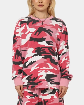 XXIII Printed Thermal Long Sleeve T-Shirt Pink Camo Everyday Top