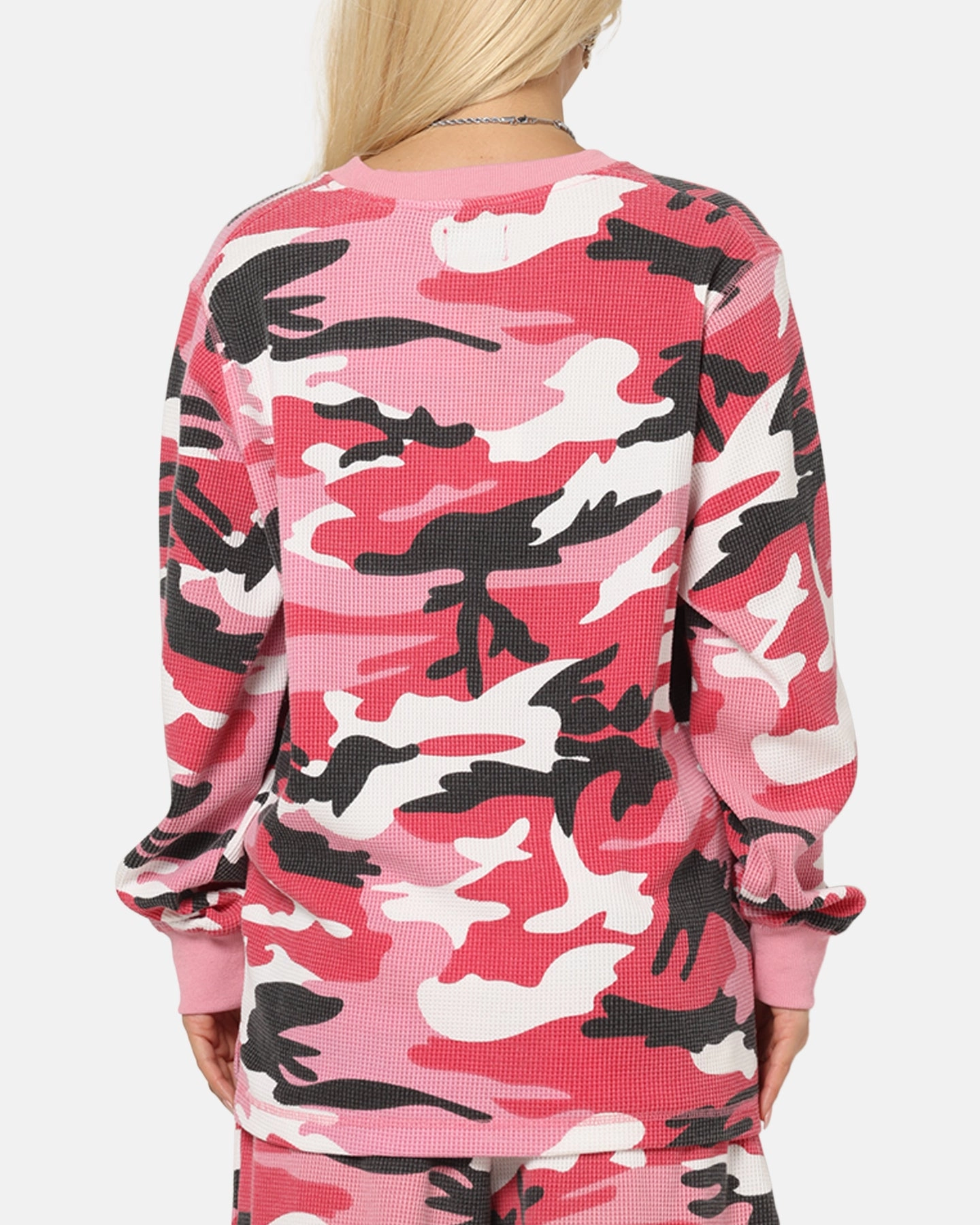 Trendy Top elastic waistband XXIII Printed Thermal Long Sleeve T-Shirt Pink Camo