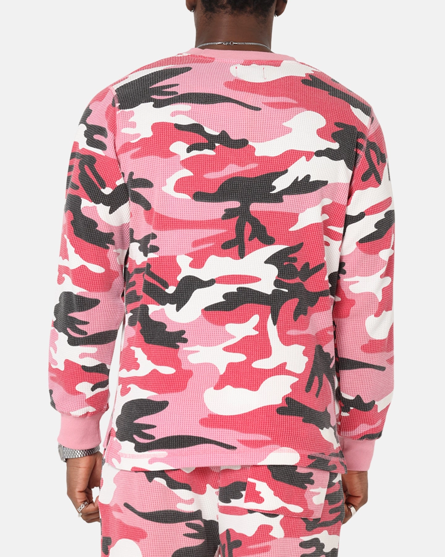 Layered Sleeve Construction loose fitting XXIII Printed Thermal Long Sleeve T-Shirt Pink Camo