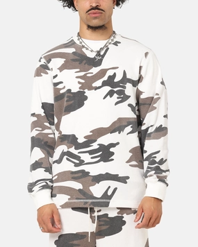 XXIII Printed Thermal Long Sleeve T-Shirt Snow Camo Sleek Design