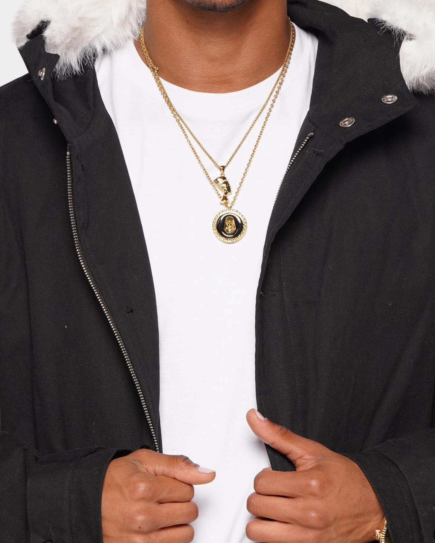 XXIII Qader Fur Collar Jacket Black campfire